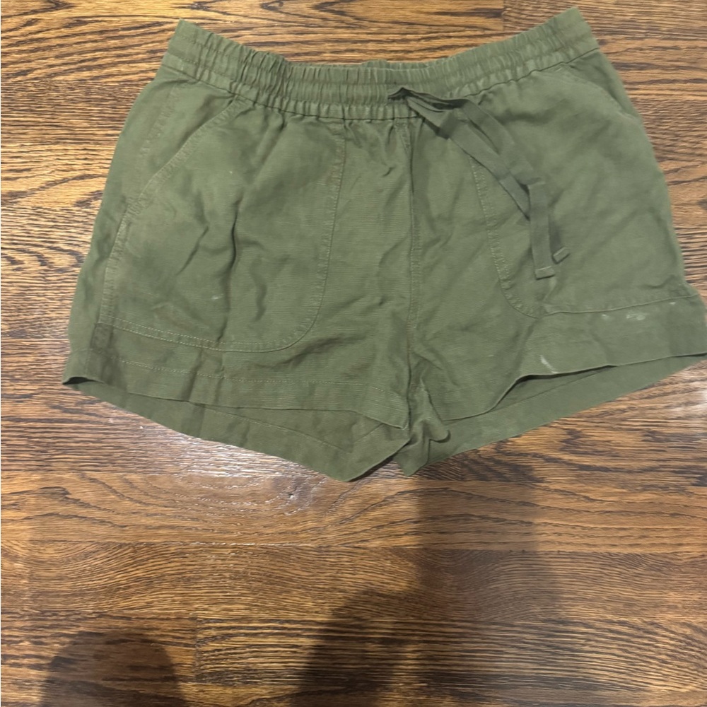 J. Crew Green Cargo Shorts with Elastic Waistband